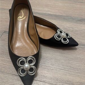 Sam Edelman Black Flats with Silver Accents